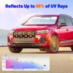 Windshield Sun Shade for Nissan Rogue 2021-2026, Custom Fit Foldable Umbrella Sunshade with 360° Rotating Shaft, Front Window Shade for UV & Heat Protection, Easy Storage Car Sun Shields - Image 5