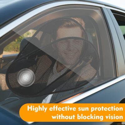 1 Pack Car Window Shades for Baby - Rotatable Sun Visor for Side Window, Fits Driver/Passenger/Rear Windows, Mesh Sun Blocker with Suction Cups - Image 7