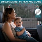 ZATOOTO Car Window Shades for Side Window Sun Shade for Car Window Magnetic Mesh Car Window Screen for Easy Installation Breathable UV Protection Universal for Most Car Perfect for Camping Travel Nap - Image 4