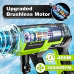 Cordless Pressure Washer 1500PSI 2.6GPM 400W Brushless Motor,Portable Electric Power Washer, 2 Batteries, Fast Charger, 6-in-1 Nozzle, Extension Rod, 16.4FT Hose & Storage Case for Car Home Cleaning - Image 2