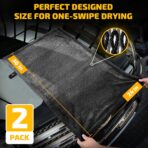 2-Pack 1200 GSM Car Drying Towels – Microfiber Towels for Cars (36" x 24"), Ultra-Absorbent, Streak-Free, Scratch-Free, No Water Spots, Double-Twist Pile & Edgeless Design - Image 2