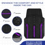 Skechers Car Floor Mats,Heavy Duty Rubber Car Mats Full Set,All Weather Floor Mats,Waterproof TrimTo Fit Universal Floor Liner Car Accessories,Automotive Floor Mats for Cars Trucks SUV,Purple - Image 4