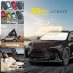 Car Windshield Sun Shade Compatible with 2022 2023 2024 2025 2026 Lexus NX NX250 NX350 NX350h NX450h+ Accessories Foldable Front Window Sunshade Custom for Lexus NX Windshield Sun Visor - Image 2