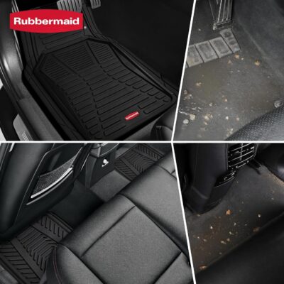 Rubbermaid Car Mat Full Set All-Weather Heavy-Duty 4 Pieces– Trim-to-Fit Universal Car Mats Full Set – Waterproof Rubber Floor Liners for Most Trucks, SUVs, Vans, and Sedans-Black - Image 7