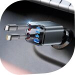 SUPERONE 6 in 1 Retractable Car Charger with Dual Type C Cables, 99W Ultra-Compact USB C Car Accessories Adapter with 4 USB Ports, Fast Charging Car Charger for iPhone 17/16/15/14/13/12, Galaxy, iPad