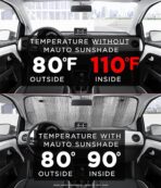 Big Hippo Car Windshield Sun Shade-Jumbo/Standard Car Window Shades Keeps Vehicle Cool-Front UV Ray Protector Sunshade-Easy to Use Sun Shade-Silver(55.16"X 27.5") - Image 2