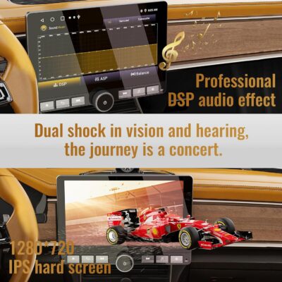 10.1" Single Din Android Car Stereo with 360° Rotatable Touch Screen - Android 13, Wireless CarPlay & Android Auto, 2G+64G, Built-in GPS/Wi-Fi/Bluetooth, Includes Backup Camera. - Image 5