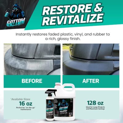 Gottom Vinyl, Rubber & Plastic Shine - 128oz, Cherry Vanilla Scent - VRP Gloss Dressing for Plastic, Car Interior & Tire Dressing, UV Protection, Plastic Restorer, Long-Lasting Gloss Finish - Image 2