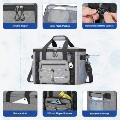 Maelstrom Soft Sided Cooler Bag, 30/40 Can Collapsible Insulated Ice Chest, Large Leakproof Portable Storage for Camping, Travel, Kayaking & Beach - Image 4