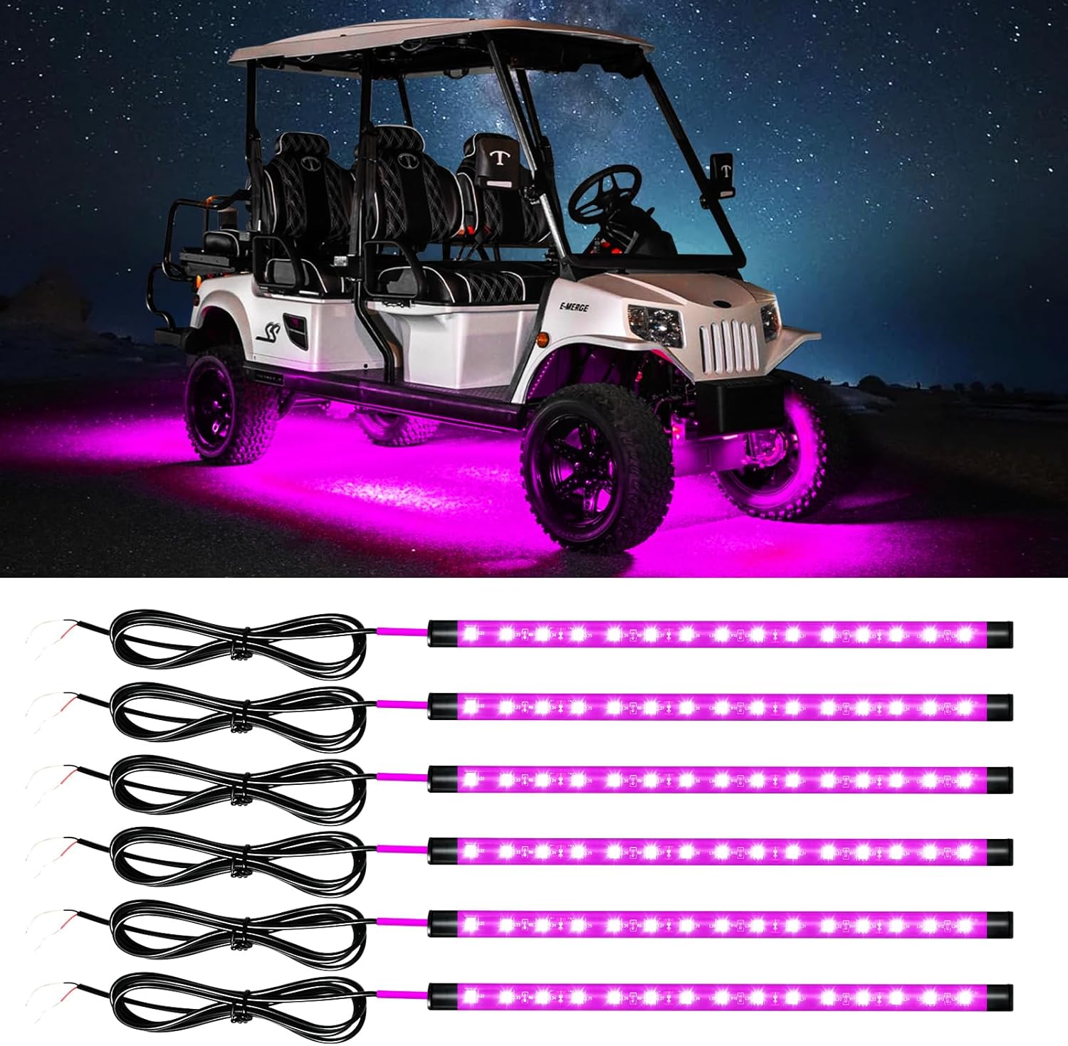81YZ1Piu5TL._AC_SL1500_.jpg Car Led Light Strip,Pink Interior Lights for Trucks 30CM 15 SMD IP67 Waterproof Car Underglow Lights for Car Motorcycles Boat Golf Cart Home Decoration with 3M Tape - Image 1