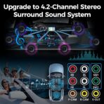 Upgrade Wireless Double Din Car Stereo with Carplay, Android Auto, Bluetooth, 4-Channel RCA, High Power, 2 Subwoofer Ports, 7" HD Capacitive Touchscreen Car Radio, Backup Camera, Audio Receiver - Image 3