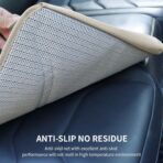Car Seat Protector Leather Waterproof Child Safety Seat Protector Cover with Thick Pad and 2 Large Pockets Durable Kick Mat for All Auto Seat (Beige) - Image 6