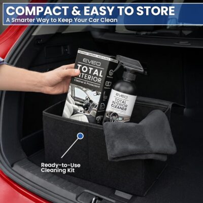 EVEO Total Car Interior Cleaner Kit - Interior Car Cleaner, Car Seat Cleaner & Car Cleaning Supplies - Car Screen Cleaner, Interior Car Cleaning kit for Leather, Vinyl, Glass & Plastic & More - 16oz - Image 5
