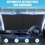 Automatic Retractable Car Sunshade, 2025 New Adjustable Auto Windshield Sun Shade, 35x50 inch Suction Cup Sunshade for Various Models, UV Blocking Protects for Drivers - Image 2