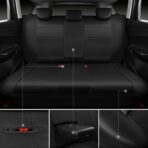 CAR PASS Leather Seat Covers Full Set Universal Water Resistant 3D Foam Back Support, Luxury Comfort Automotive 5 Seat Covers All Season Fit for SUV,Sedan,Van, Airbag Compatible Elegance(Pure Black) - Image 4