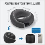 Travel Neck Pillow for Airplanes, Premium Memory Foam Neck Pillow with Ergonomic 360° Support, Travel Essentials for Plane, Car, Train and Home, Max Black - Image 4