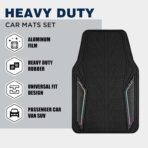 PIC AUTO Rubber Floor Mats, Black Aluminum Film with Colorful Piping Floor Mats for Cars, Car Mats with Non-Slip Backing, All-Weather Protection, Trim-to-Fit Liner for Cars, SUVs, Trucks, Vehicles - Image 2