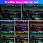 Interior Car LED Strip Lights, Acrylic LED Lights for Car with Wireless APP Dynamic Dreamcolor Chasing 6 in 1 Ambient Lighting Kits, 175 inches 593 LED Sound Active Function Neon Lights - Image 2