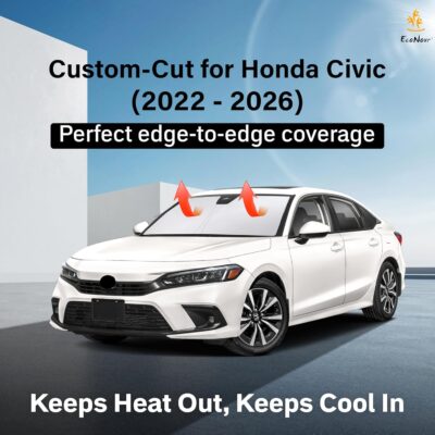 EcoNour Windshield Sunshade Compatible for Honda Civic 11th Gen 2022-2024 2025 2026 Including LX, Sport, EX, Touring, and Si Window Sun Shade Cover, UV Heat Blocker & Protector, Car Accessories - Image 2