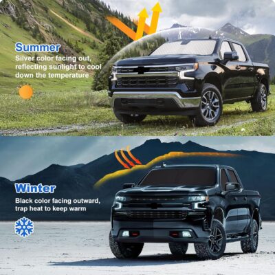 XCBYT 2019-2024 Silverado Window Shades Full Coverage Window Shades | 6-Layer Blackout Insulated Sun & UV Protection | Custom Fit Privacy Covers for Camping, Sleeping & Car Living (5 PCS) - Image 6