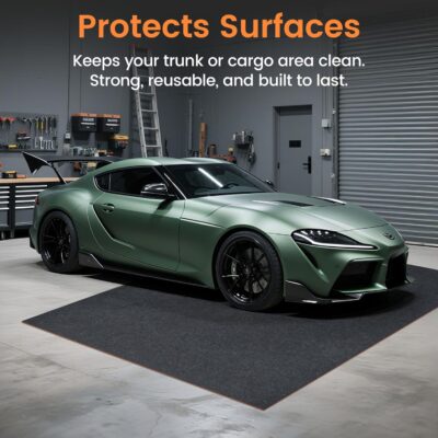 Heavy Duty Oil Spill Mat, 5' x 6', Premium Absorbent Oil Pad, Garage Floor Mat for Under Car, Protects Garage Floor from Spills, Drips, Splashes and Stains,Waterproof Backing Absorbent Pad - Image 5