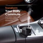 Airversa Waterless Diffuser for Essential Oil, Car Diffsuer, Battery Operated Nebulizer, 0.7 Fl Oz/ 20mL, Mini Scent Air Machine, 3 Timers & 3 Mist Levels for Home, Room, Car, Office - AN6 Black - Image 3