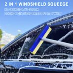 62'' Car Wash Brush Kit Mitt Mop Sponge with Long Handle, 1 Chenille Scratch-Free Replacement Head, Windshield Window Squeegee,Car Duster,Car Detailing Brushes,Tower,Car Cleaning Kit for Cars RV Truck - Image 4