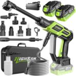 Cordless Pressure Washer 1500PSI 2.6GPM 400W Brushless Motor,Portable Electric Power Washer, 2 Batteries, Fast Charger, 6-in-1 Nozzle, Extension Rod, 16.4FT Hose & Storage Case for Car Home Cleaning