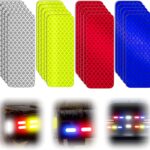20 Pcs Super Reflection Reflective Stickers, Safety Reflective Tape for Car Bike Mailbox Helmet, White Yellow-Green Red Blue Reflective Tape Outdoor Waterproof 3.15" X 1.18"