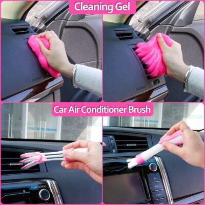 THINKWORK Pink Car Detailing Cleaning Kit, Car Wash Kit, Car Accessories for Women Suitable for Small and Medium Vehicles Such As Cars, Trucks, Suvs(17pcs) - Image 2