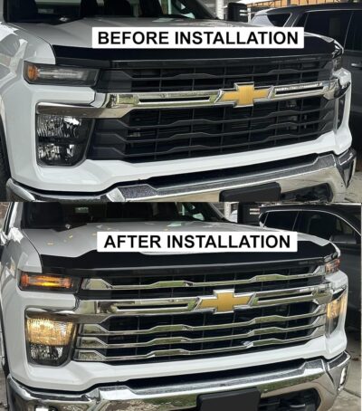 Chrome Grille Grill Overlay Trim 4 Piece Compatible With 2024 2025 2026 Chevy Silverado 2500 3500 HD WT, LT, CUSTOM - Image 3
