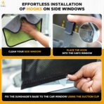 EcoNour Car Window Shades for Baby | 2 Pack Side Window Sun Shade | UV & Sun Glare Protection for Rear Window Shade | Baby Window Sun Shade with Suction Cup | Car Accessories for Kids(14"x17") - Image 6