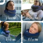 BCOZZY Travel Neck Pillow for Airplane – Patented Double Support for Head, Neck, and Chin. Best for Long Flights, Plane Sleeping, and Car Rides. Adjustable Size. Fully Washable. Carry Bag. Large, Gray - Image 5