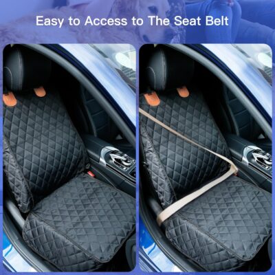 PETICON Front Seat Cover 2 Pack, Full Protection Dog Car Seat Cover with Side Flaps, Nonslip Scratchproof Captain Chair Seat Cover Fits for Cars, Trucks, SUVs, Jeep, Black - Image 6