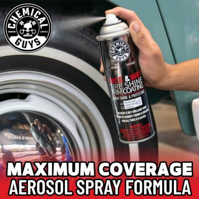 Chemical Guys Nice and Wet Tire Shine (Aerosol) (2 Pack) – High Gloss Tire Dressing Spray for Black Shine & Water-Based Protection - Image 7