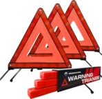 Safety Triangles for Emergency Use, Road Side Triangle Reflectors, Warning Triangle with Case for Vehicles Breakdown(3 Packs)