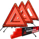 Safety Triangles for Emergency Use, Road Side Triangle Reflectors, Warning Triangle with Case for Vehicles Breakdown(3 Packs)