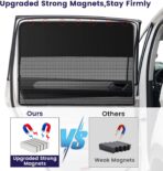 2 Pack Car Window Shades, Magnetic Car Sun Shade Half-Blackout and Half-Mesh for Side Window, Back Window Screen Cover for Sun/UV Protection - Image 7