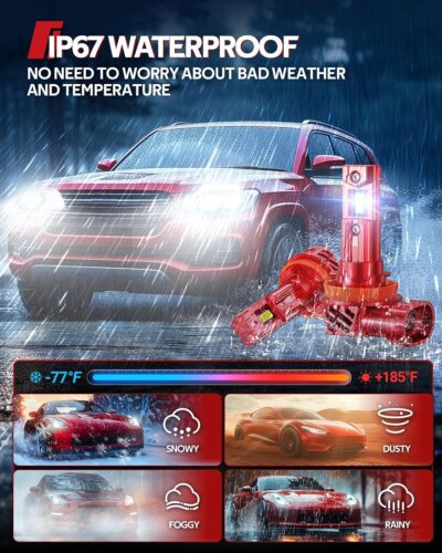 Torchbeam H11 Bulbs Kit,45000 LM, 800% Superior Brighter H11/H8/H9 Fog Bulbs, [Build-in Canbus Decoder] 6500K Cool White Light with Fan, Plug and Play, Pack of 2 - Image 6