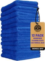 Chemical Guys Professional Grade Premium Microfiber Towels for Cars, Blue, 16" x 16", Ultra-Soft and Scratch-Free Car Detailing Cloths for Trucks, Motorcycles, and More - 12 Pack
