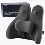 Lumbar Support Pillow for Office Chair - Lower Back Pain Relief Cushion with Adjustable SpineAlign™ Bolster, Memory Foam Pillow for Car, Couch, Gaming Seats - Dual Straps, Dark Grey