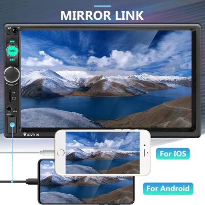 Podofo Car Stereo Double Din Car Radio 7 Inch MP5 Player with HD Touch Screen Digital Display Bluetooth Multimedia Support PhoneLink USB SD Aux-in 2 Din Autoradio with Backup Camera - Image 3