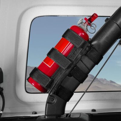 Voodonala Adjustable Roll Bar Fire Extinguisher Mount Holder 3 lb for Jeep Wrangler Unlimited CJ YJ LJ TJ JK JKU JL JLU 4XE,(Black,with Quick disassembly Zipper) - Image 6