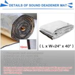 uxcell Heat Sound Deadening Insulation Mat Deadener Pad Car Auto Exhaust Muffler Hood Door Waterproof 394mil 6.4sqft 40x24inch for Car - Image 2
