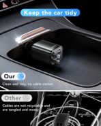 Retractable Car Charger Adapter for iPhone 17,4 in 1 Fast Charging Car Phone Charger,69W USB C Car Truck Accessories,Road Trip Essentials Gift for Men Women for iPhone 17 Pro Max/16/15/14,Galaxy S26 - Image 8
