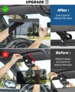 JOYTUTUS Sun Visor Extender for Car, Universal Anti-Glare Polarized Sun Visor Easy to Install, UV400 Visor Extension Protect from Glare/UV Ray/Stray Light, Safe Driving for Car - Image 8