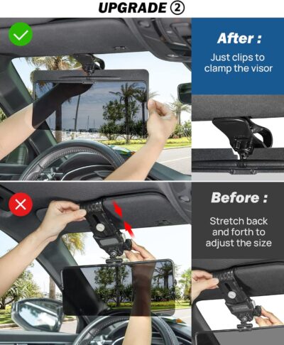 JOYTUTUS Sun Visor Extender for Car, Universal Anti-Glare Polarized Sun Visor Easy to Install, UV400 Visor Extension Protect from Glare/UV Ray/Stray Light, Safe Driving for Car - Image 8
