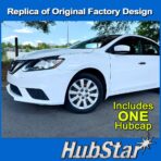 Hubcap Fits Nissan Sentra 2013-2019, Leaf 2013-2018, Premium Replica 16-inch Replacement, Silver, 1 Piece - Image 2