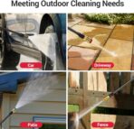 Electric Pressure Washer Power Washer with Foam Cannon & 4 Quick Connect Nozzles, Portable High Pressure Cleaning Machine for Cars Driveways Patios Outdoor Cleaning - Image 7