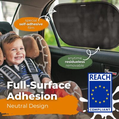 Car Window Shade for Baby with Certified UV-Protection 2 Pack - 20"x12" - Image 2